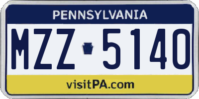 PA license plate MZZ5140
