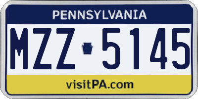 PA license plate MZZ5145