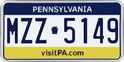 PA license plate MZZ5149