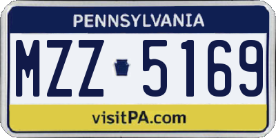 PA license plate MZZ5169