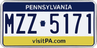 PA license plate MZZ5171