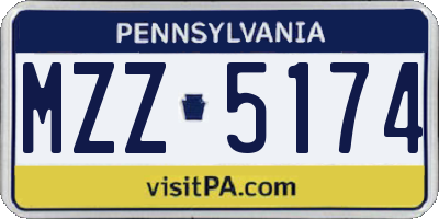 PA license plate MZZ5174