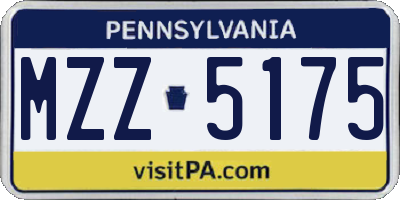 PA license plate MZZ5175