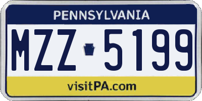 PA license plate MZZ5199