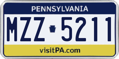 PA license plate MZZ5211