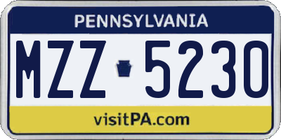 PA license plate MZZ5230