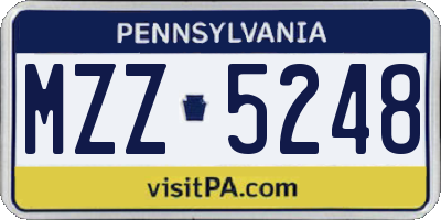 PA license plate MZZ5248