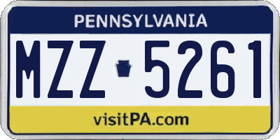 PA license plate MZZ5261