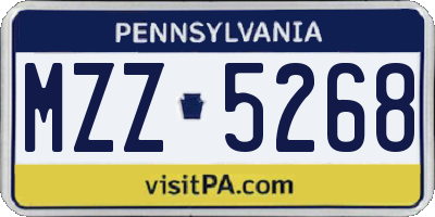 PA license plate MZZ5268