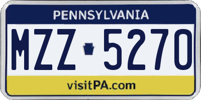 PA license plate MZZ5270