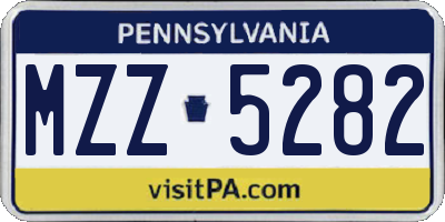 PA license plate MZZ5282