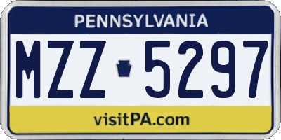 PA license plate MZZ5297