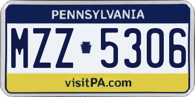 PA license plate MZZ5306