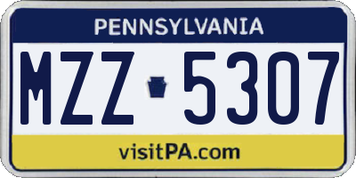 PA license plate MZZ5307
