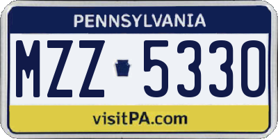 PA license plate MZZ5330