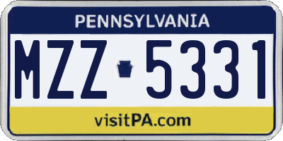 PA license plate MZZ5331