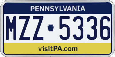 PA license plate MZZ5336