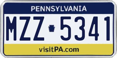 PA license plate MZZ5341