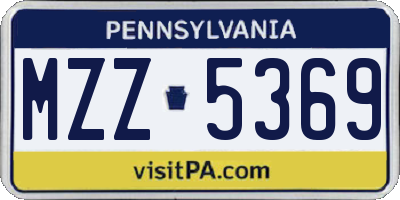 PA license plate MZZ5369