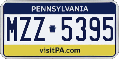 PA license plate MZZ5395