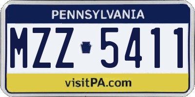 PA license plate MZZ5411