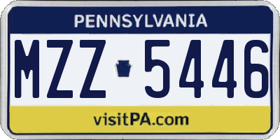 PA license plate MZZ5446