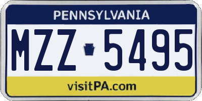PA license plate MZZ5495