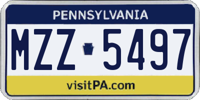 PA license plate MZZ5497