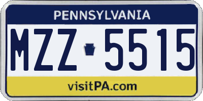 PA license plate MZZ5515