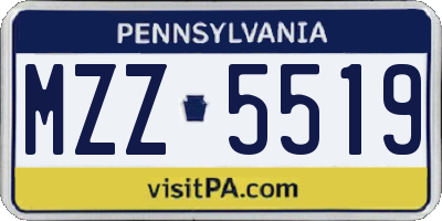 PA license plate MZZ5519
