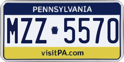 PA license plate MZZ5570