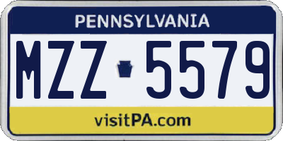 PA license plate MZZ5579