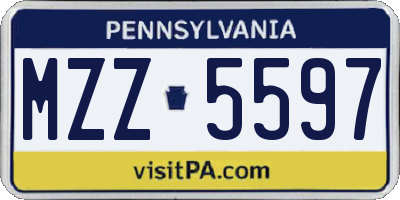 PA license plate MZZ5597