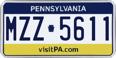 PA license plate MZZ5611