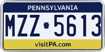 PA license plate MZZ5613