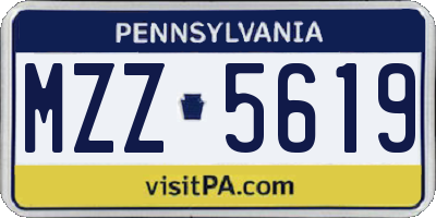PA license plate MZZ5619