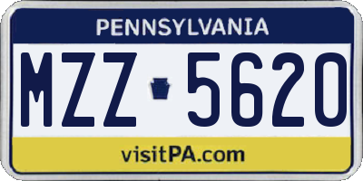 PA license plate MZZ5620
