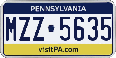PA license plate MZZ5635