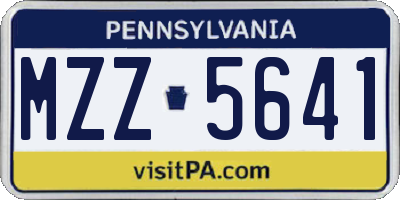 PA license plate MZZ5641