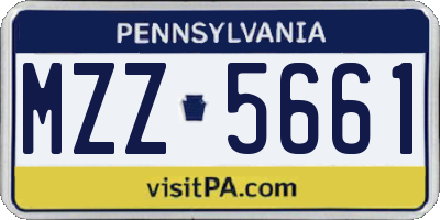 PA license plate MZZ5661