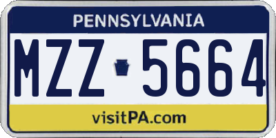 PA license plate MZZ5664