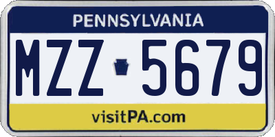 PA license plate MZZ5679