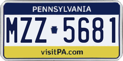 PA license plate MZZ5681