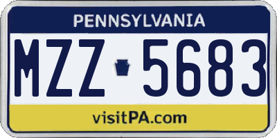 PA license plate MZZ5683