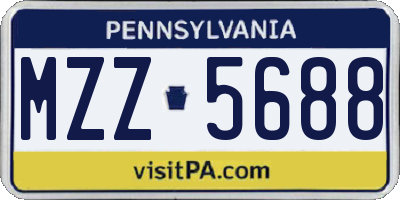 PA license plate MZZ5688