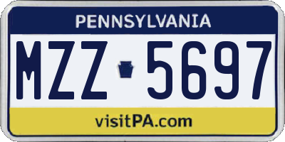 PA license plate MZZ5697