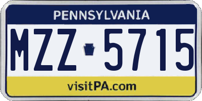PA license plate MZZ5715