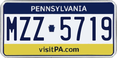 PA license plate MZZ5719