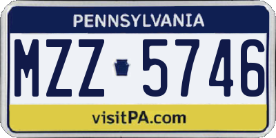 PA license plate MZZ5746