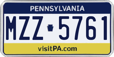 PA license plate MZZ5761